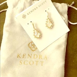 Kendra Scott White Gold Sparkle Earrings
